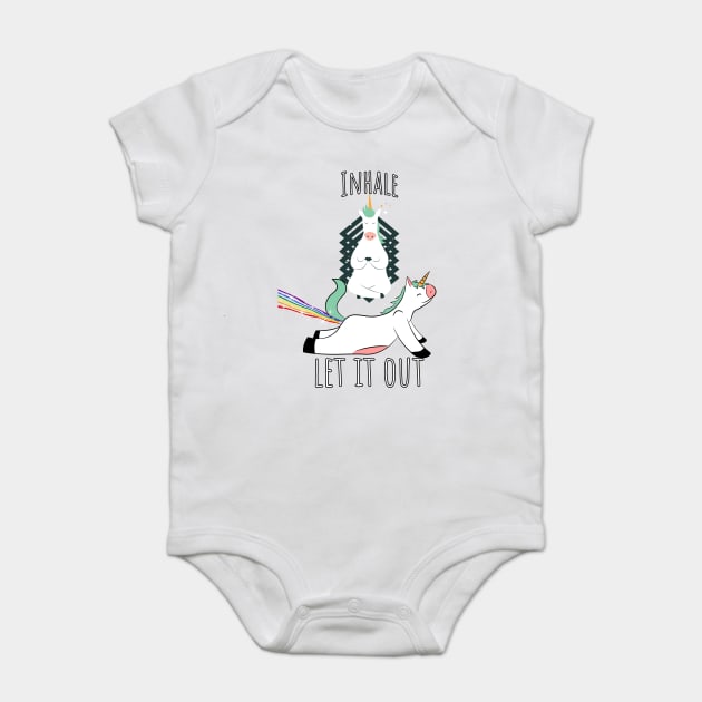 Rainbows and Unicorns funny Yoga design Baby Bodysuit by Luxinda